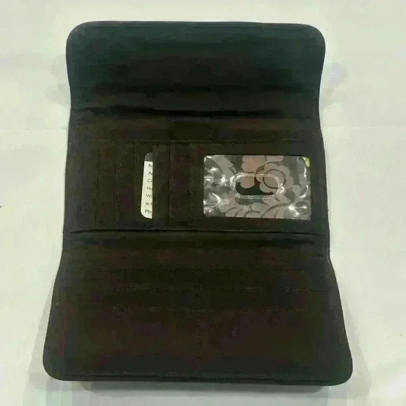 Vera Bradley Checkbook Brown Wallet EUC - Picture 3 of 11
